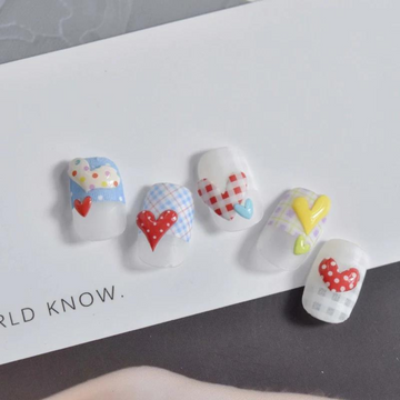 JellyPop Korean 3D - Kawaii Heart Nail Decals, Heart Nail Stickers, Jelly-Style Nails, Adhesive Nail Decals, Heart Nail Art, Nail Decal Art, DIY Nails