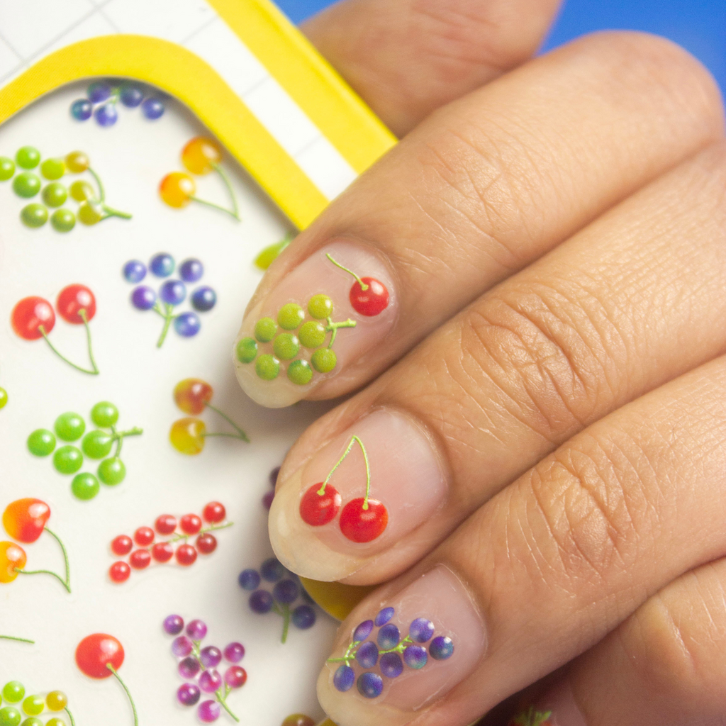 JellyPop Korean 3D -Fruit Nail Stickers, Fruit Nail Decals, Jelly-Style Nail Stickers, 3D Nail Stickers, Fruit Nail Charms, Nail Art, Nail Supplies, DIY Nails