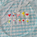 JellyPop Korean 3D - Kawaii Heart Nail Decals, Heart Nail Stickers, Jelly-Style Nails, Adhesive Nail Decals, Heart Nail Art, Nail Decal Art, DIY Nails