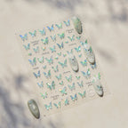 Sheet of butterfly stickers with a clear background