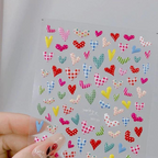 JellyPop Korean 3D - Kawaii Heart Nail Decals, Heart Nail Stickers, Jelly-Style Nails, Adhesive Nail Decals, Heart Nail Art, Nail Decal Art, DIY Nails