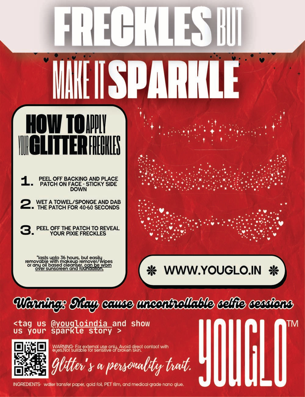 Assorted Glitter Freckle Patches - Make your own Pack