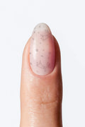 Sheer gradient nail wrap  manicure with subtle constellation star pattern .