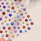 Multicolour glitter flower nail art  stickers.