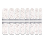 White nail wrap stickers with delicate constellation and star patterns in multiple sizes.