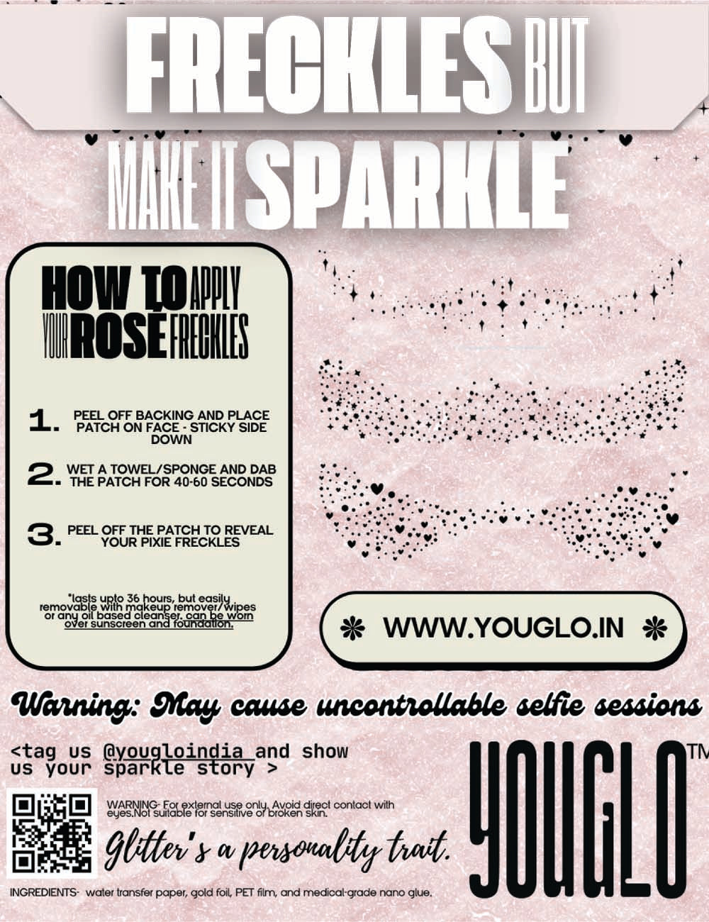 Rose Gold Glitter Freckle Patch