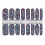 Set of floral nail wraps on a white background