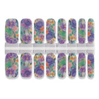 Set of floral nail wraps  on a white background.